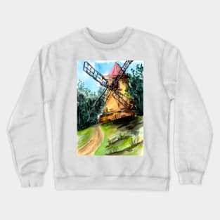 Old Windmill on the Hill Crewneck Sweatshirt